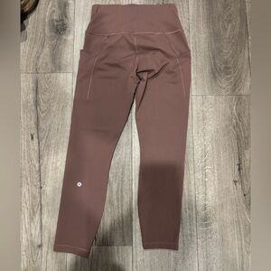 Lululemon wunder train HR leggings with pockets 25” size 8